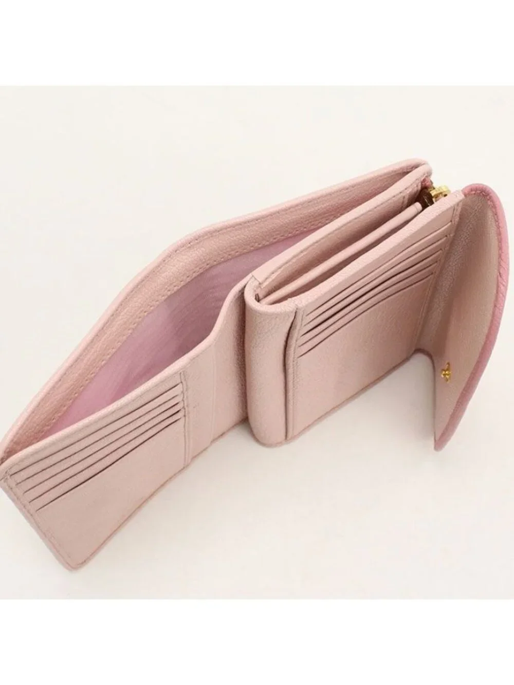 Miu Miu Miu Madras Trifold Wallet Leather